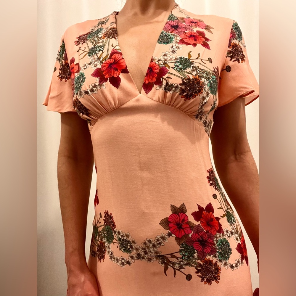 Sandro Paris Floral Maxi Dress in Peach - Picture 3 of 5